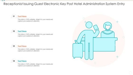 Receptionist Issuing Guest Electronic Key Post Hotel Administration System Entry Background PDF