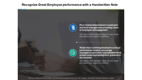 Recognize Great Employee Performance With A Handwritten Note Ppt PowerPoint Presentation Gallery Backgrounds