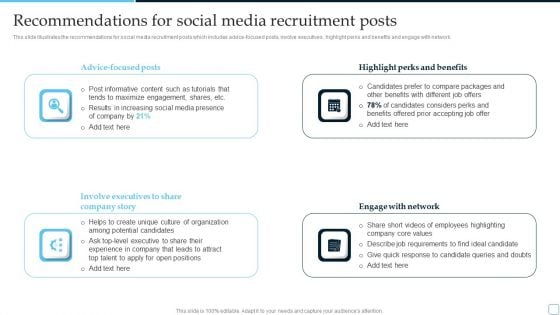 Recommendations For Social Media Recruitment Posts Tactical Plan To Enhance Social Media Hiring Process Microsoft PDF Recommendations For Social Media Recruitment Posts Tactical Plan To Enhance Social Media Hiring Process Microsoft PDF