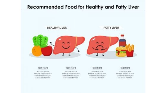 Recommended Food For Healthy And Fatty Liver Ppt PowerPoint Presentation File Clipart PDF