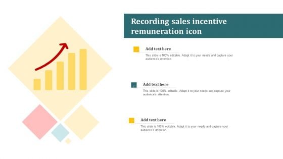 Recording Sales Incentive Remuneration Icon Slides PDF