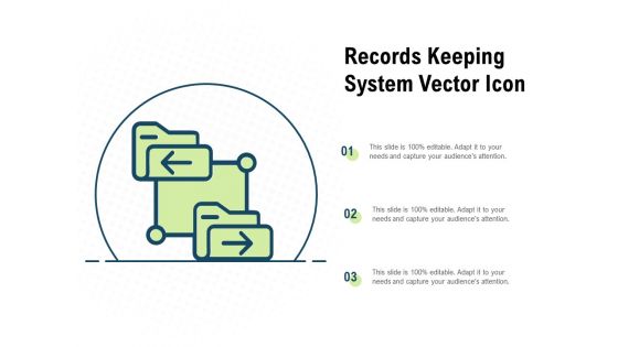 records keeping system vector icon ppt powerpoint presentation model introduction