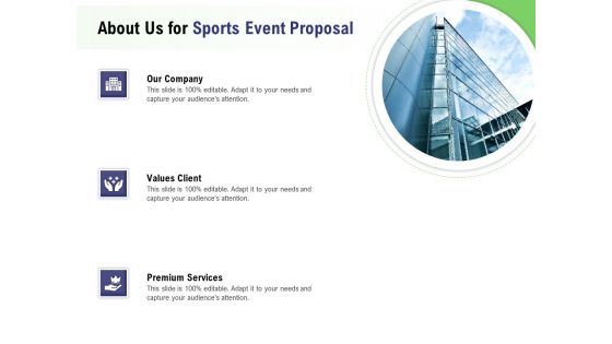Recreational Program About Us For Sports Event Proposal Ppt Slides Graphics PDF