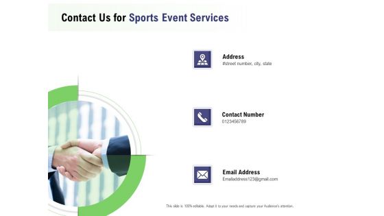 Recreational Program Proposal Contact Us For Sports Event Services Ppt File Background PDF