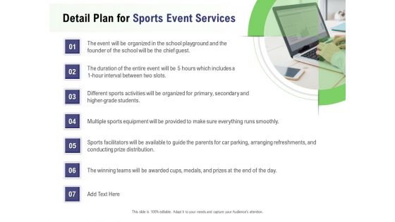 Recreational Program Proposal Detail Plan For Sports Event Services Ppt Pictures Guide PDF