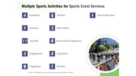 Recreational Program Proposal Multiple Sports Activities For Sports Event Services Ppt Pictures Graphics Tutorials PDF