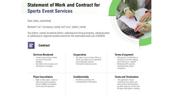 Recreational Program Proposal Statement Of Work And Contract For Sports Event Services Ppt Outline Visuals PDF Recreational Program Proposal Statement Of Work And Contract For Sports Event Services Ppt Outline Visuals PDF