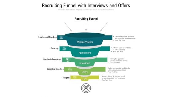 Recruiting Funnel With Interviews And Offers Ppt PowerPoint Presentation File Ideas PDF