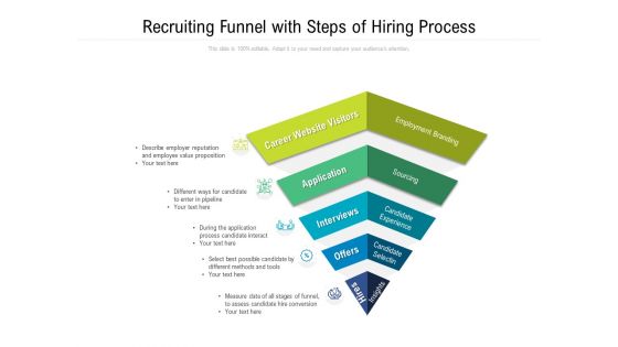 Recruiting Funnel With Steps Of Hiring Process Ppt PowerPoint Presentation File Samples PDF