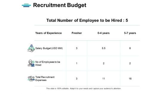Recruitment Budget Strategy Ppt PowerPoint Presentation File Tips