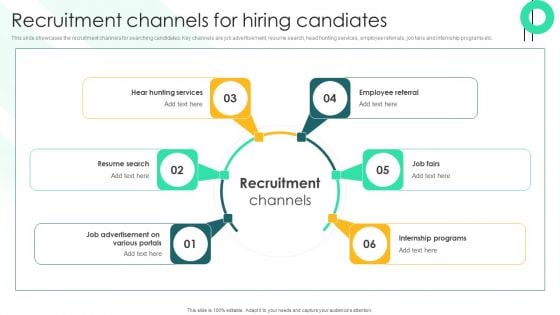 Recruitment Channels For Hiring Candiates Demonstration PDF