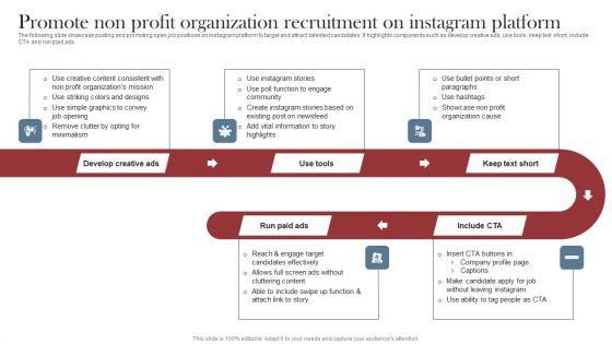 Recruitment Marketing Strategies For NPO Business Promote Non Profit Organization Recruitment Instagram Platform Introduction PDF