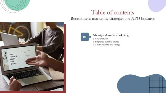 Recruitment Marketing Strategies For NPO Business Table Of Contents Structure PDF