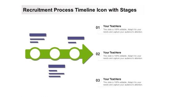 Recruitment Process Timeline Icon With Stages Ppt PowerPoint Presentation Infographics Styles PDF