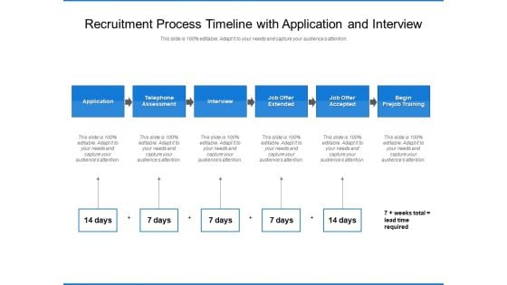 Recruitment Process Timeline With Application And Interview Ppt PowerPoint Presentation Summary Gridlines PDF