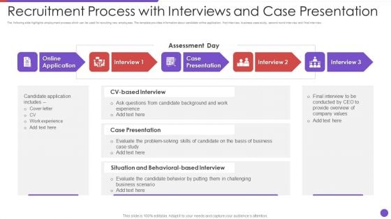 Recruitment Process With Interviews And Case Presentation Designs PDF