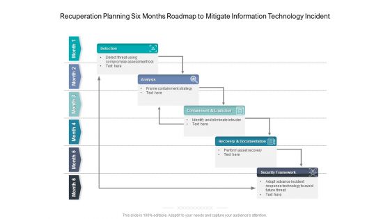 Recuperation Planning Six Months Roadmap To Mitigate Information Technology Incident Graphics