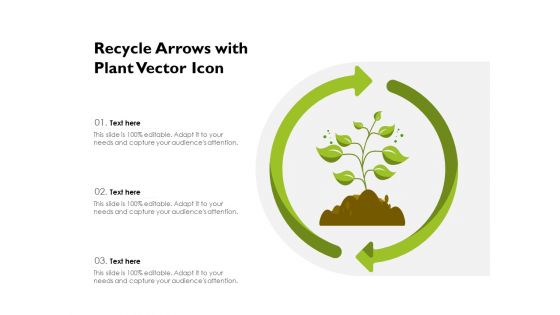 Recycle Arrows With Plant Vector Icon Ppt PowerPoint Presentation File Brochure PDF