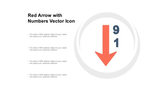 Red Arrow With Numbers Vector Icon Ppt Powerpoint Presentation Layouts Infographic Template