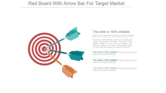 Red Board With Arrow Bar For Target Market Ppt PowerPoint Presentation Clipart