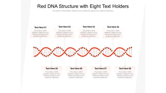 Red DNA Structure With Eight Text Holders Ppt PowerPoint Presentation Layouts Template PDF