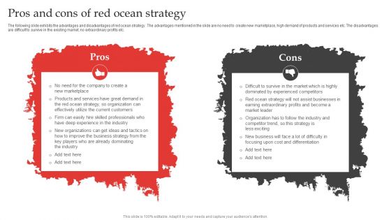 Red Ocean Technique Overcoming The Extreme Competition Pros And Cons Of Red Ocean Strategy Ideas PDF