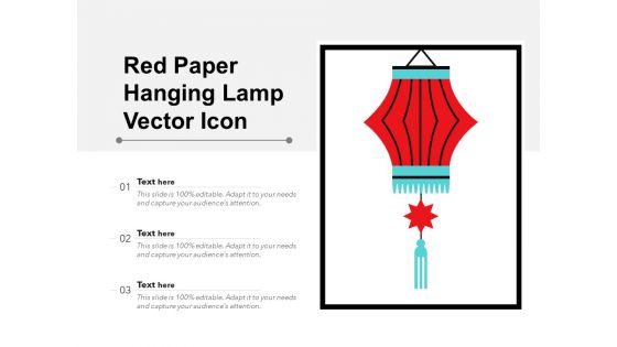Red Paper Hanging Lamp Vector Icon Ppt PowerPoint Presentation File Demonstration PDF
