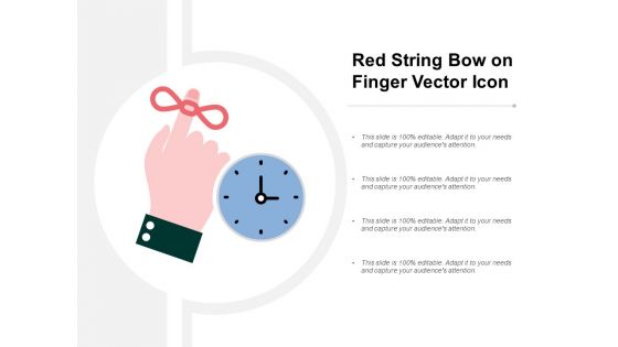 Red String Bow On Finger Vector Icon Ppt PowerPoint Presentation Pictures Themes