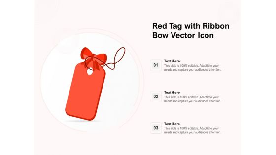 Red Tag With Ribbon Bow Vector Icon Ppt Powerpoint Presentation Picture Pdf