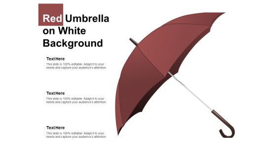 Red Umbrella On White Background Ppt PowerPoint Presentation Summary Aids