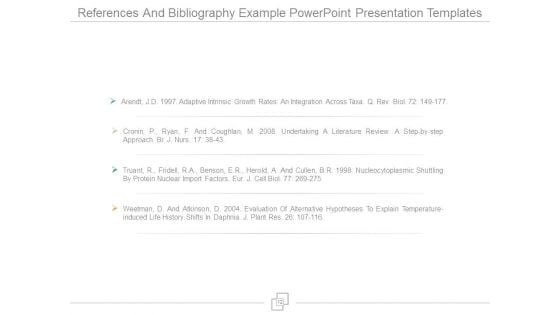 References And Bibliography Example Powerpoint Presentation Templates