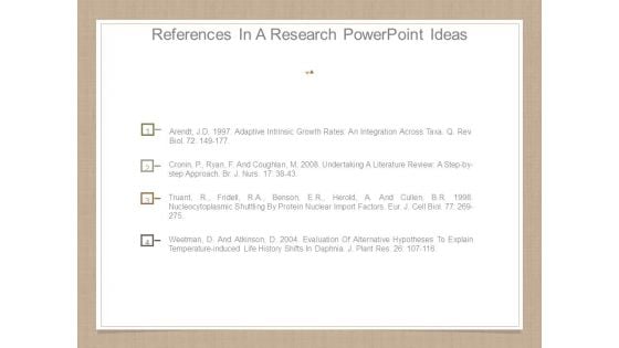 References In A Research Powerpoint Ideas