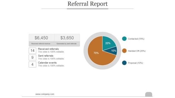 Referral Report Ppt PowerPoint Presentation Guidelines