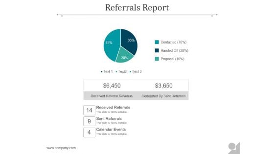 Referrals Report Ppt PowerPoint Presentation Shapes