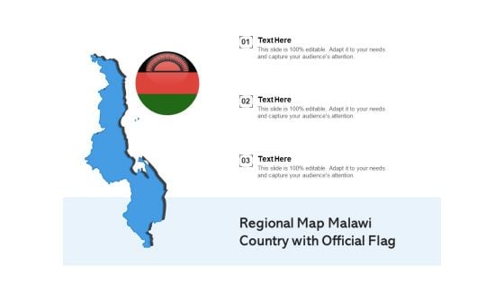 Regional Map Malawi Country With Official Flag Ppt PowerPoint Presentation Pictures Layout PDF