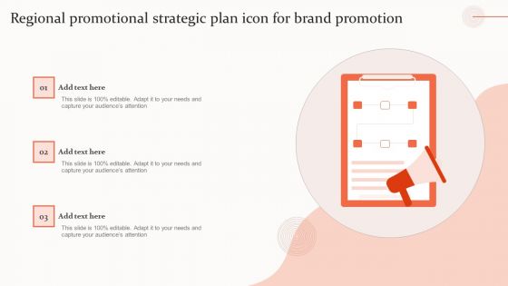 Regional Promotional Strategic Plan Icon For Brand Promotion Elements PDF