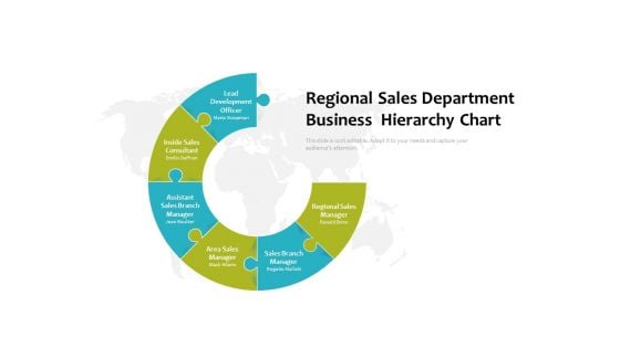 Regional Sales Department Business Hierarchy Chart Ppt PowerPoint Presentation Gallery Show PDF