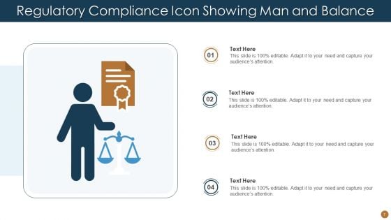 Regulatory Compliance Icon Ppt PowerPoint Presentation Complete Deck With Slides