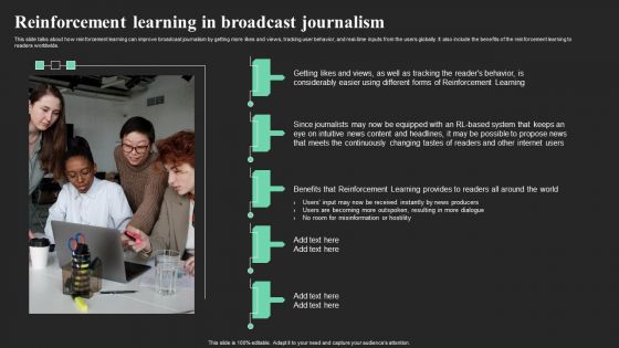 Reinforcement Learning In Broadcast Journalism Ppt Portfolio Brochure PDF