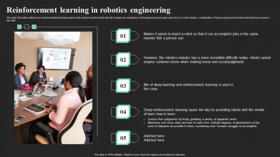 Reinforcement Learning In Robotics Engineering Ppt Show Diagrams PDF