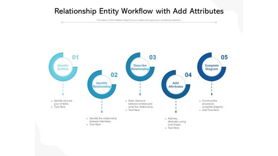 Relationship Entity Workflow With Add Attributes Ppt PowerPoint Presentation Slides Example Introduction PDF
