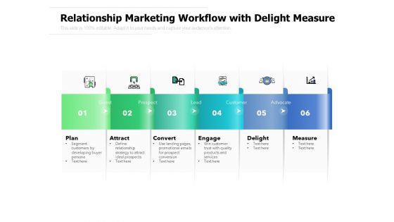 Relationship Marketing Workflow With Delight Measure Ppt PowerPoint Presentation File Tips PDF