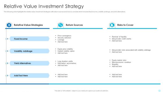 Relative Value Investment Strategy Hedge Fund Performance Portrait PDF