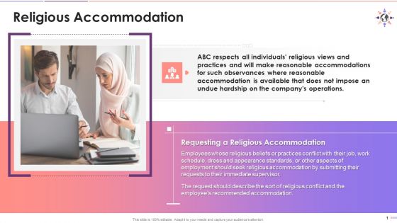 Religious Accommodation And Ways To Avail It Training Ppt
