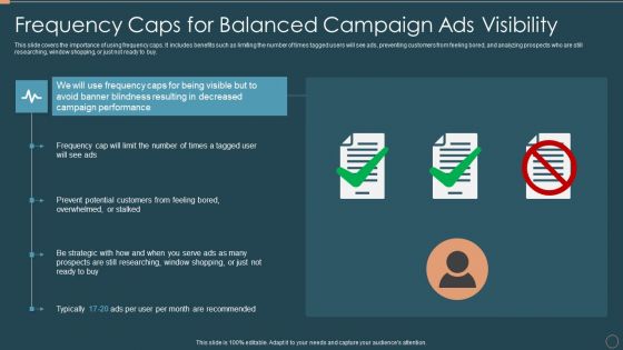 Remarketing Techniques Frequency Caps For Balanced Campaign Ads Visibility Elements PDF