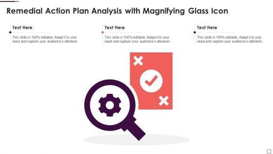 Remedial Action Plan Analysis With Magnifying Glass Icon Pictures PDF