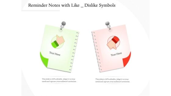 Reminder Notes With Like Dislike Symbols Ppt PowerPoint Presentation Inspiration Graphics PDF