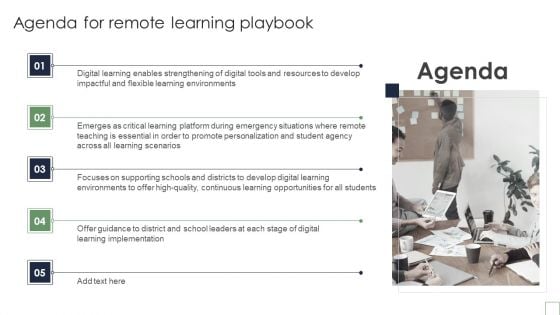 Remote Learning Playbook Agenda For Remote Learning Playbook Slides PDF Remote Learning Playbook Agenda For Remote Learning Playbook Slides PDF
