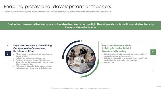 Remote Learning Playbook Enabling Professional Development Of Teachers Mockup PDF