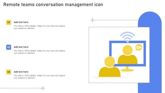 Remote Teams Conversation Management Icon Background PDF